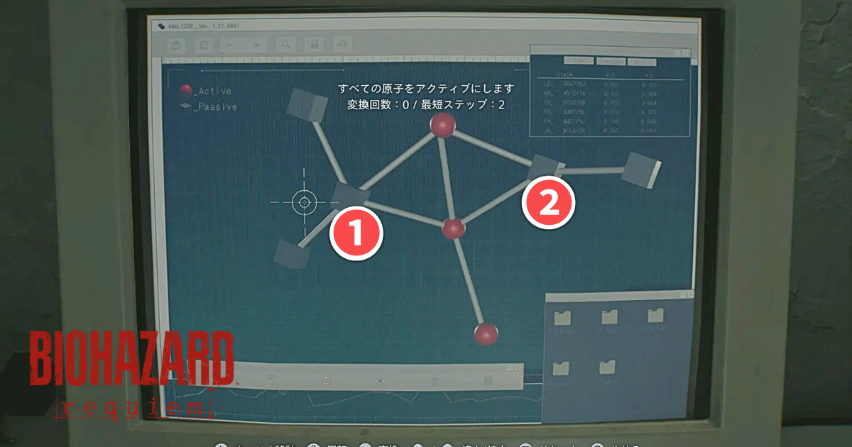 バイオハザード レクイエム 攻略／クラフトとレシピ入手一覧「血液検体(収束)」謎解き